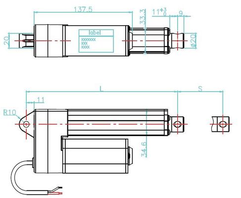 Outdoor Acme Screw Linear Actuator 100mm Travel Length Trapezoidal Screw